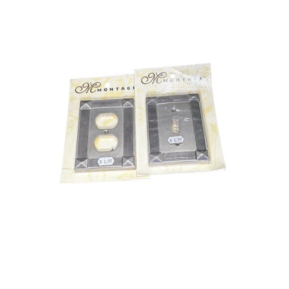 Montage Decorative Light Switch & Outlet Covers With Ribbed Metal Design - Picture 1 of 2